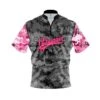 12Bagger Grey Pink Digital Camo Fast Track CoolWick Bowling Jersey -Bowler Smart Shop 12Bagger Grey Pink Digital Camo Fast Track Front