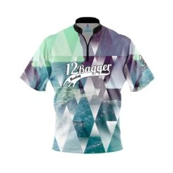 12Bagger Geometric Ocean Fast Track CoolWick Bowling Jersey