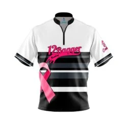 12Bagger Pink Ribbon Fast Track CoolWick Bowling Jersey