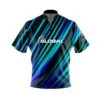 900 Global Blue Green Digital Stripes Fast Track CoolWick Bowling Jersey