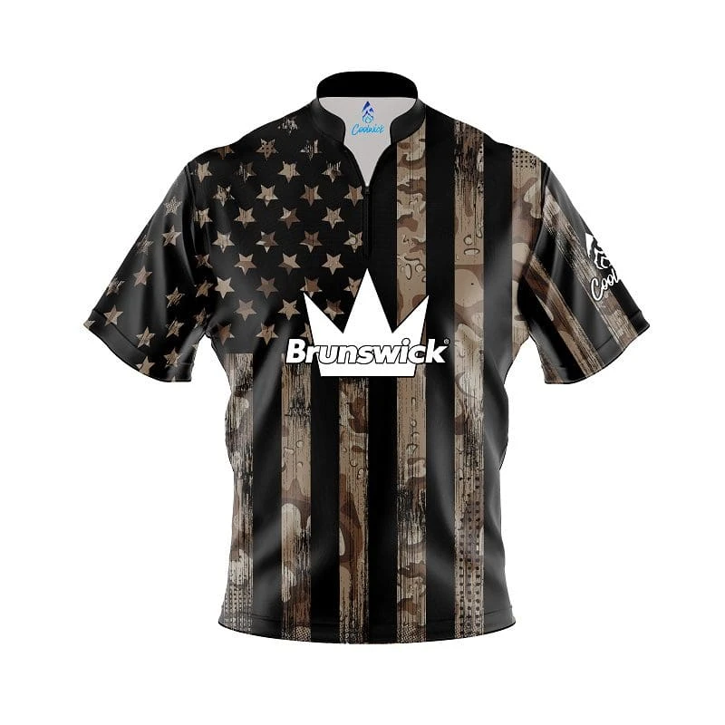 Brunswick Desert Camo Flag Fast Track CoolWick Bowling Jersey 3 Brunswick Desert Camo Flag Fast Track CoolWick Bowling Jersey