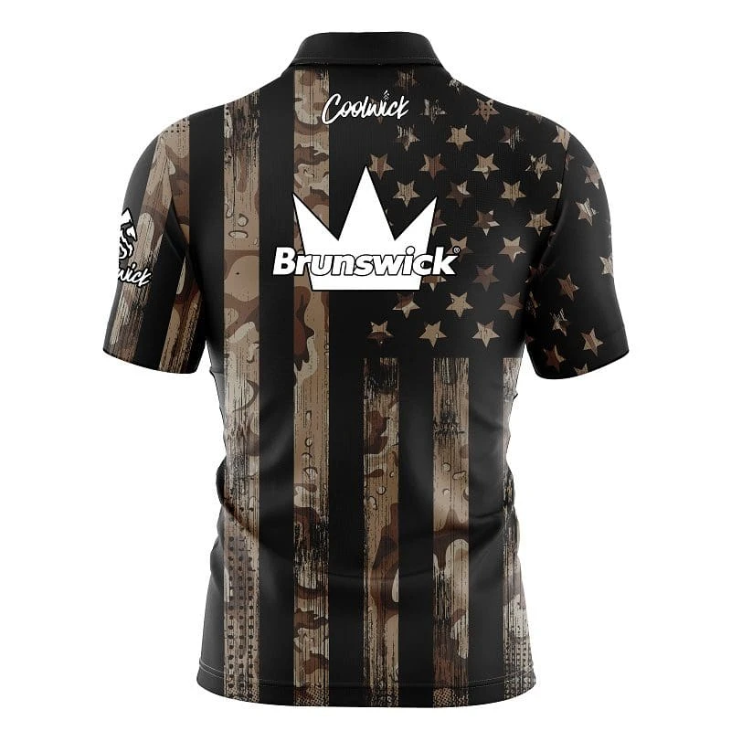 Brunswick Desert Camo Flag Fast Track CoolWick Bowling Jersey 4 Brunswick Desert Camo Flag Fast Track CoolWick Bowling Jersey - Image 2