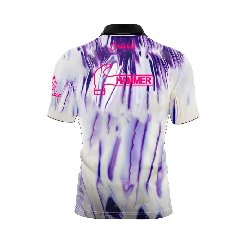 Hammer Arctic Vibe Quick Ship CoolWick Sash Zip Bowling Jersey 4 Hammer Arctic Vibe Quick Ship CoolWick Sash Zip Bowling Jersey - Image 2