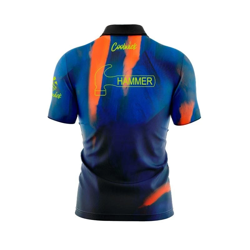 Hammer Raw Blue Black Orange Fast Track CoolWick Bowling Jersey 4 Hammer Raw Blue Black Orange Fast Track CoolWick Bowling Jersey - Image 2