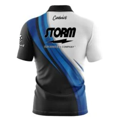 Storm Blue Flutter Fast Track CoolWick Bowling Jersey -Bowler Smart Shop 2023 Storm Blue Flutter FAST TRACK back