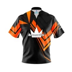 Brunswick Steaming Dynamic Orange Fast Track CoolWick Bowling Jersey