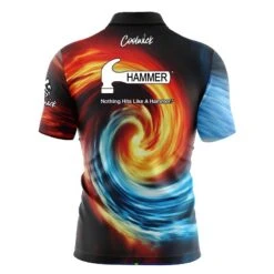 Hammer Fire And Ice Vortex Fast Track CoolWick Bowling Jersey -Bowler Smart Shop 2023 hammer Fire and Ice Vortex FAST TRACK Back