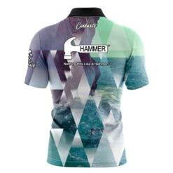 Hammer Geometric Ocean Fast Track CoolWick Bowling Jersey -Bowler Smart Shop 2023 hammer Geometric Ocean FAST TRACK Back