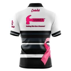Hammer Pink Ribbon Fast Track CoolWick Bowling Jersey -Bowler Smart Shop 2023 hammer Pink Ribbon FAST TRACK back