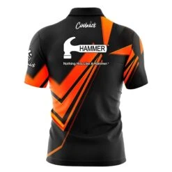 Hammer Steaming Dynamic Orange Fast Track CoolWick Bowling Jersey -Bowler Smart Shop 2023 hammer Steaming Dynamic Orange FAST TRACK Back