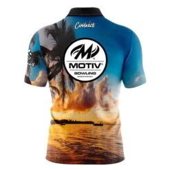 Motiv Sunset Palm Trees Fast Track CoolWick Bowling Jersey -Bowler Smart Shop 2023 motiv Sunset palm Trees FAST TRACK Back