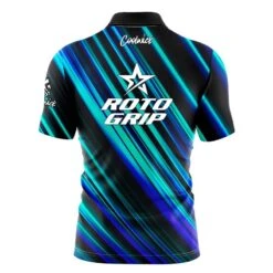 Roto Grip Blue Green Digital Stripes Fast Track CoolWick Bowling Jersey 6 Roto Grip Blue Green Digital Stripes Fast Track CoolWick Bowling Jersey -Bowler Smart Shop 2023 roto Blue Green Digital stripe Jersey back