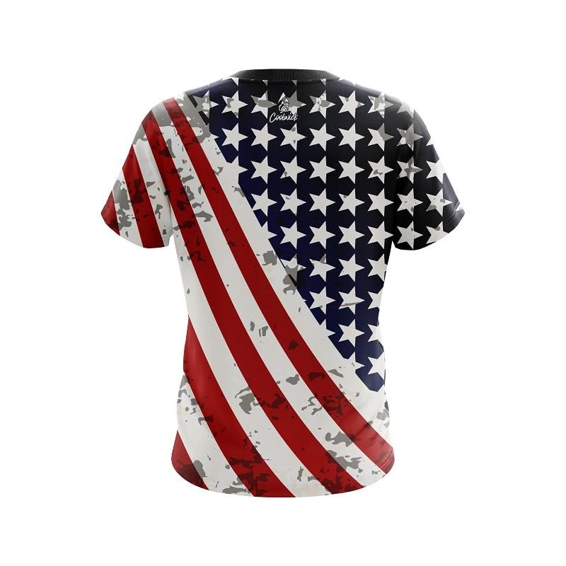 American Wavy Flag CoolWick Bowling Jersey 4 American Wavy Flag CoolWick Bowling Jersey - Image 2