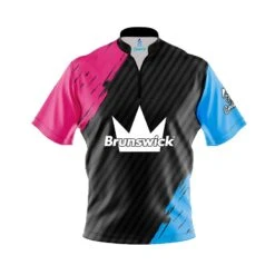 Brunswick House Shot Quick Ship CoolWick Sash Zip Bowling Jersey