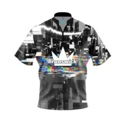 Brunswick Glitch Quick Ship CoolWick Sash Zip Bowling Jersey