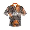 Columbia 300 Fire Honeycomb Quick Ship CoolWick Sash Zip Bowling Jersey -Bowler Smart Shop C300 Fire honeycomb front