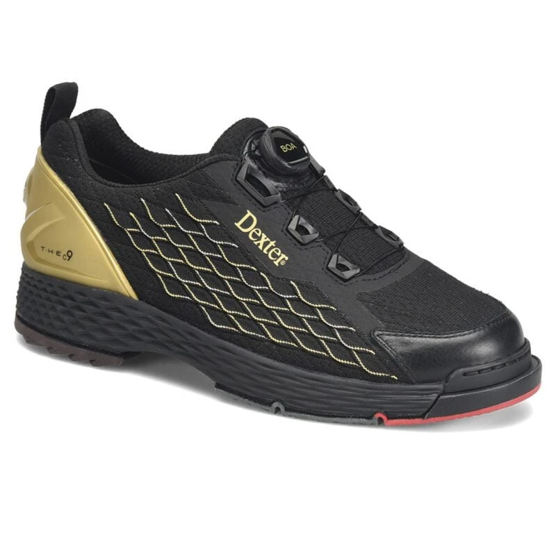 Dexter Mens The C-9 Knit Boa Black Gold Bowling Shoes 3 Dexter Mens The C-9 Knit Boa Black Gold Bowling Shoes