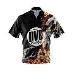 DV8 Onyx Gold Quick Ship CoolWick Sash Zip Bowling Jersey