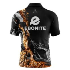 Ebonite Onyx Gold Quick Ship CoolWick Sash Zip Bowling Jersey 5 Ebonite Onyx Gold Quick Ship CoolWick Sash Zip Bowling Jersey -Bowler Smart Shop Ebonite Onyx Gold BACK