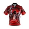 Ebonite Electrical Tornado Red Quick Ship CoolWick Sash Zip Bowling Jersey -Bowler Smart Shop Ebonite Tornado Red Front
