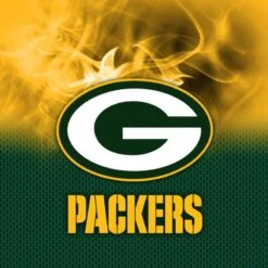 KR NFL Green Bay Packers On Fire Bowling Towel