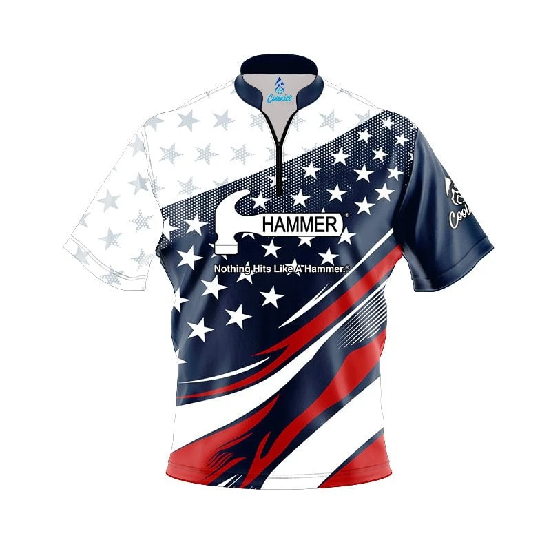 Hammer American Sport Wave Quick Ship CoolWick Sash Zip Bowling Jersey 3 Hammer American Sport Wave Quick Ship CoolWick Sash Zip Bowling Jersey