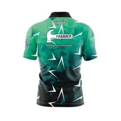 Hammer Compete Quick Ship CoolWick Sash Zip Bowling Jersey -Bowler Smart Shop Hammer Compete back
