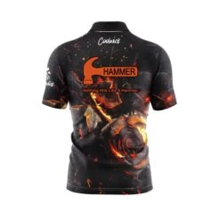 Hammer Flaming Rose Quick Ship CoolWick Sash Zip Bowling Jersey -Bowler Smart Shop Hammer Flaming rose Back scaled 1 scaled 1