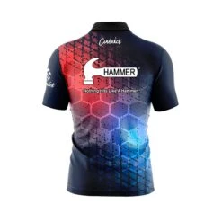 Hammer Grunge Sport Hex Quick Ship CoolWick Sash Zip Bowling Jersey 5 Hammer Grunge Sport Hex Quick Ship CoolWick Sash Zip Bowling Jersey -Bowler Smart Shop Hammer Grunge Sport Hex Back