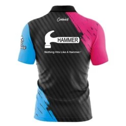 Hammer House Shot Quick Ship CoolWick Sash Zip Bowling Jersey -Bowler Smart Shop Hammer House Shot Quick Ship Back