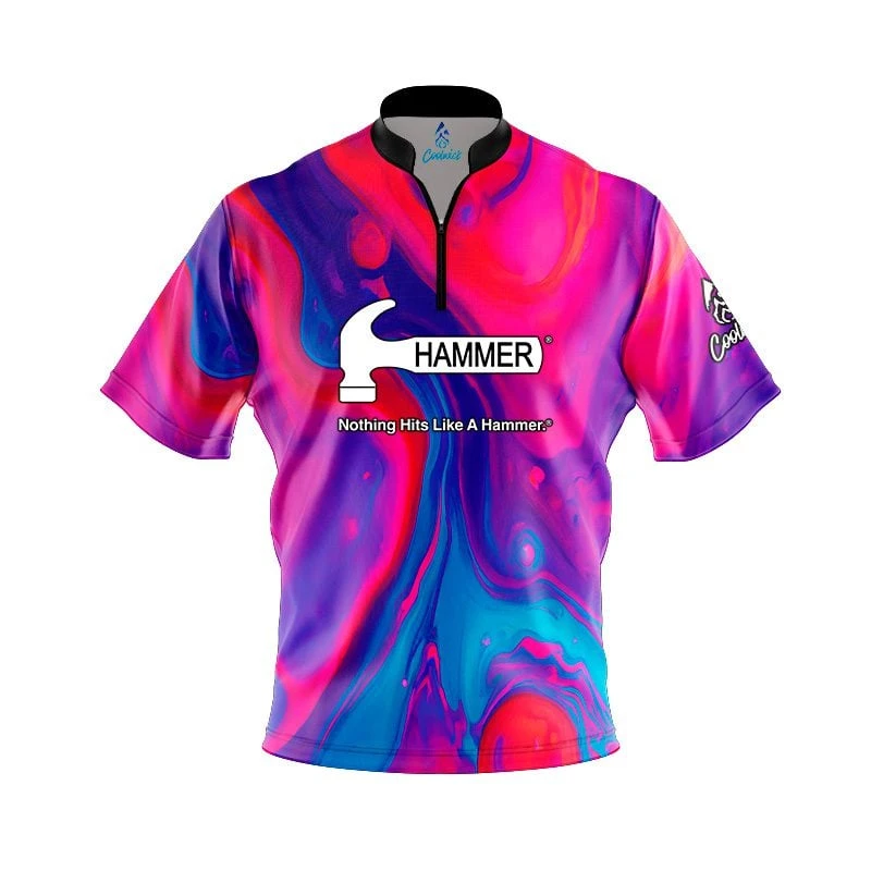 Hammer Messenger Quick Ship CoolWick Sash Zip Bowling Jersey 3 Hammer Messenger Quick Ship CoolWick Sash Zip Bowling Jersey