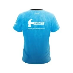 Hammer NU Blue Hammer CoolWick Bowling Jersey -Bowler Smart Shop Hammer NU Blue Hammer Back