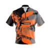 Hammer Orange Splash Quick Ship CoolWick Sash Zip Bowling Jersey 2 Hammer Orange Splash Quick Ship CoolWick Sash Zip Bowling Jersey -Bowler Smart Shop Hammer Orange Splash Front