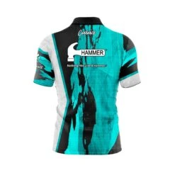 Hammer Pin Deck Quick Ship CoolWick Sash Zip Bowling Jersey 5 Hammer Pin Deck Quick Ship CoolWick Sash Zip Bowling Jersey -Bowler Smart Shop Hammer Pin Deck Back