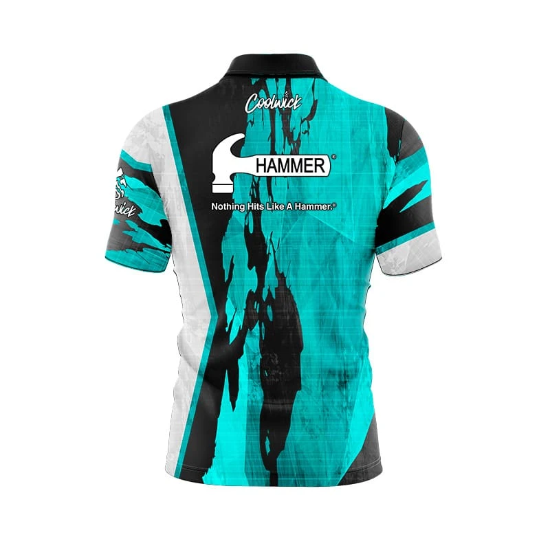 Hammer Pin Deck Quick Ship CoolWick Sash Zip Bowling Jersey 4 Hammer Pin Deck Quick Ship CoolWick Sash Zip Bowling Jersey - Image 2