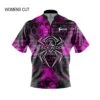 Hammer Black Widow Pink Honeycomb WOMEN’S Quick Ship CoolWick Sash Zip Bowling Jersey -Bowler Smart Shop Hammer black widow booth 2022 quick ship W front scaled 1 scaled 1