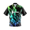 Hammer Geometric Graffiti Quick Ship CoolWick Sash Zip Bowling Jersey -Bowler Smart Shop Hammer triangle splatter Front