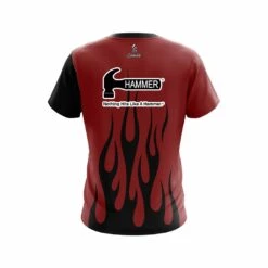Hammer Red Brick Flaming CoolWick Bowling Jersey 7 Hammer Red Brick Flaming CoolWick Bowling Jersey -Bowler Smart Shop Jersey BACK Black Flames Brick Red copyhammer scaled 1 scaled 1