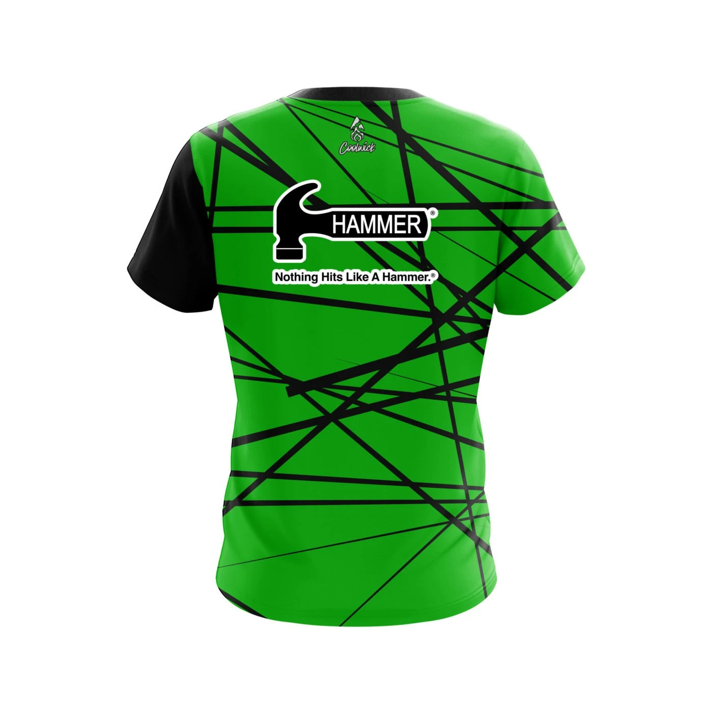 Hammer Distracted Lime Green CoolWick Bowling Jersey 4 Hammer Distracted Lime Green CoolWick Bowling Jersey - Image 2