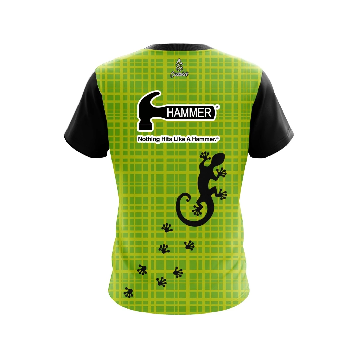 Hammer Lime Plaid Gecko CoolWick Bowling Jersey 4 Hammer Lime Plaid Gecko CoolWick Bowling Jersey - Image 2
