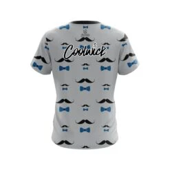 Signature Grey Blue Mustache CoolWick Bowling Jersey -Bowler Smart Shop Jersey BACK Mustache Grey blue copycoolwick scaled 1 scaled 1