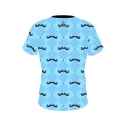 Plain Baby Blue Mustache CoolWick Bowling Jersey -Bowler Smart Shop Jersey BACK Blue Plaid Mustache copyplain scaled 1 scaled 1