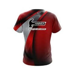 Hammer Red Oblique CoolWick Bowling Jersey -Bowler Smart Shop Jersey BACK Red Oblique hammer scaled 1 scaled 1