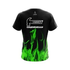 Hammer Green Flame CoolWick Bowling Jersey -Bowler Smart Shop Jersey BACK Green Flame hammer scaled 1 scaled 1