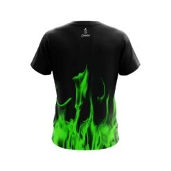 Plain Green Flame CoolWick Bowling Jersey 7 Plain Green Flame CoolWick Bowling Jersey -Bowler Smart Shop Jersey BACK Green Flame plain scaled 1 scaled 1