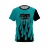 Storm Cyan Flaming CoolWick Bowling Jersey 2 Storm Cyan Flaming CoolWick Bowling Jersey -Bowler Smart Shop Jersey FRONT Black Flames Cyan copystorm scaled 1 scaled 1
