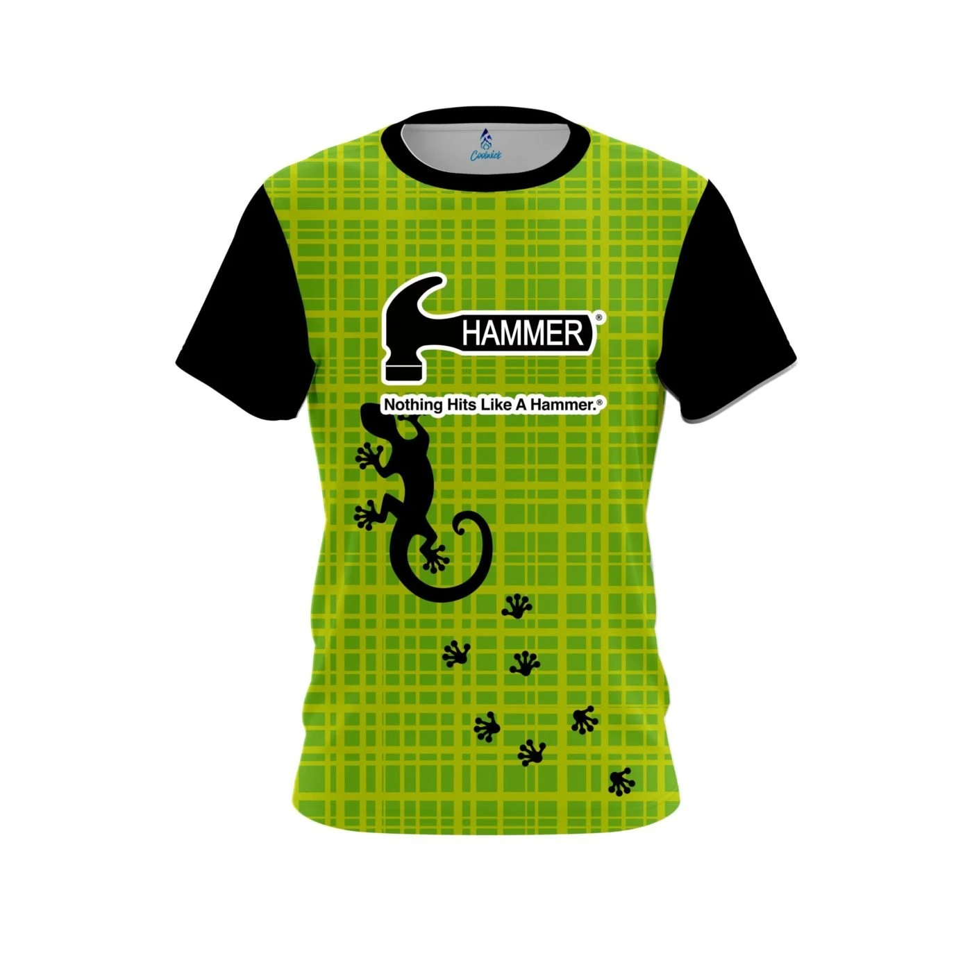 Hammer Lime Plaid Gecko CoolWick Bowling Jersey 3 Hammer Lime Plaid Gecko CoolWick Bowling Jersey