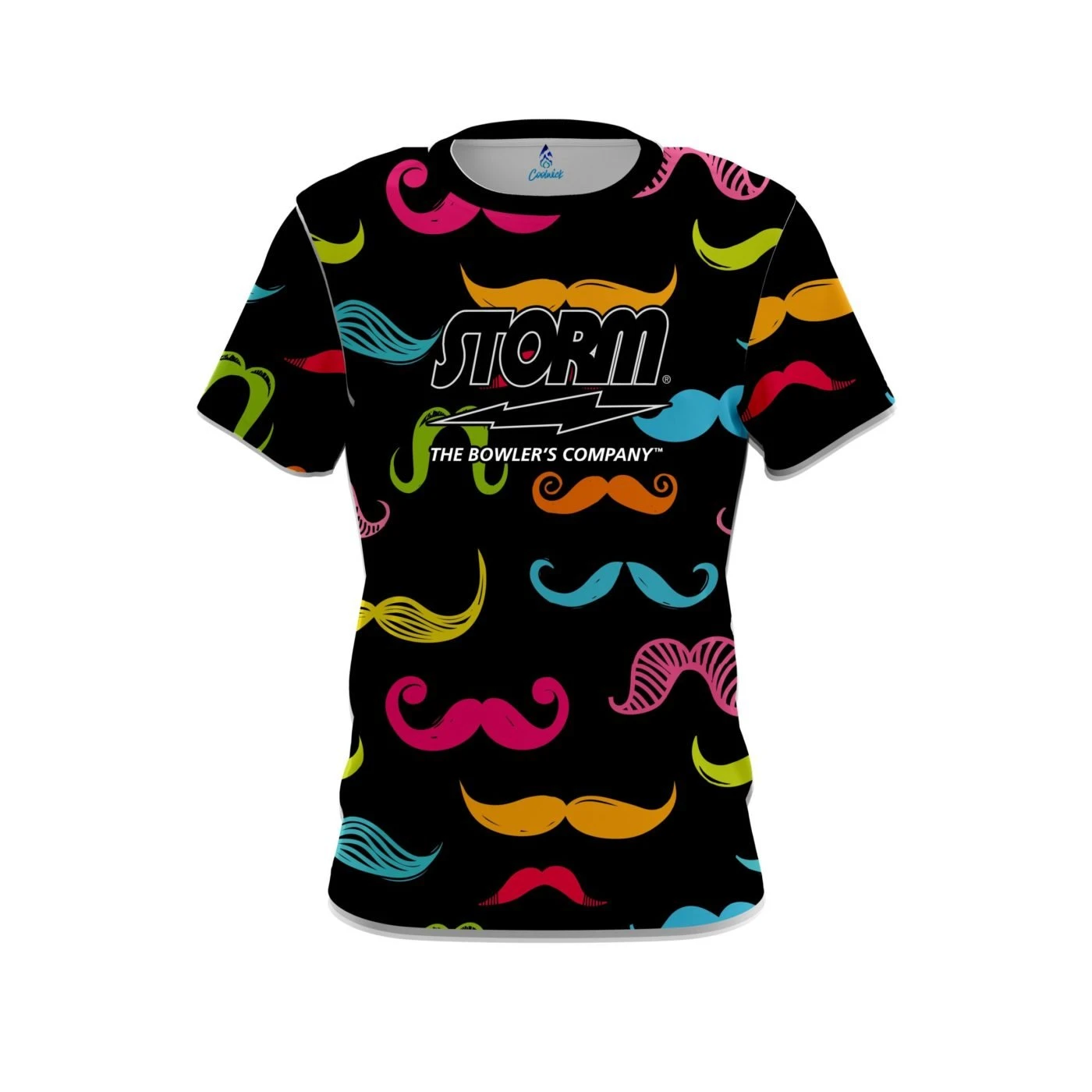 Storm Multi-Colored Mustache CoolWick Bowling Jersey 3 Storm Multi-Colored Mustache CoolWick Bowling Jersey