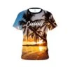 Signature Sunset Palm Trees CoolWick Bowling Jersey -Bowler Smart Shop Jersey FRONT Palm Tree Sunset coolwick scaled 1 scaled 1