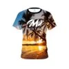 Motiv Sunset Palm Trees CoolWick Bowling Jersey -Bowler Smart Shop Jersey FRONT Palm Tree Sunset motiv scaled 1 scaled 1
